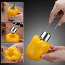 Vide-fruits et légumes en acier inoxydable, durable et facile à utiliser, 1 pièce - Gadget de cuisine universel compatible avec les pommes, poires, tomates, poivrons - Extracteur de graines de poivrons rouges