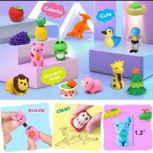 Set de 5/10/32/50 piezas de gomas de borrar con diseños de animales aleatorios y lindos - Gomas de borrar miniatura de animales para recompensas en el aula y regalos para fiestas, mascotas de colección para la mesa - Diversos estilos divertidos de papelería con mascotas, perfectos como incentivos para estudiantes y para llenar cajas de tesoros, gomas de borrar divertidas, aulas, papelería de goma linda