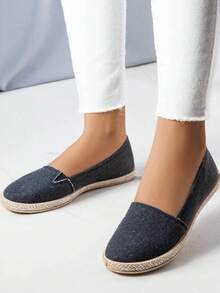 Women's Casual Comfortable Bohemian Style Flat Loafer Shoes - Black - View 2