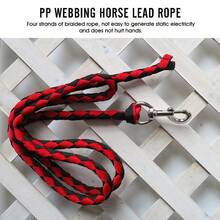 Horse Supplies - Strong Horse Lead Rope, Braided Horse Lead With Thick Silver Metal Clasp Hook, 4-Strand Horse Lead Rope, Pet Leash, Horse Halter Rope