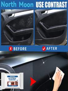 Car Interior Cleaning Wet Wipes - Leather, Dashboard, Seat Cleaning Wet Wipes, Deep Cleaning Without Water