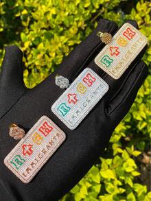 DUBSS 1 Piece Iced Out Rich Necklace Pendant For Men Plated Copper Hip Hop Jewelry - Letter - View 1