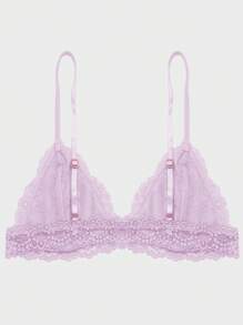 Ropa interior femenina lencería nupcial ultradelgada para la temporada navideña, sujetador floral para pechos pequeños con encaje, bralette, sujetador superior suave y sin costuras, lencería sexy color violeta