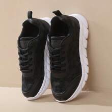 1 par de tenis casuales con cordones de malla transpirable para mujer, ligeros, para todas las estaciones