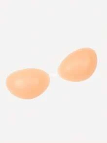 1 件装聚拢纯色硅胶粘合文胸，薄垫聚拢乳贴，适合日常使用 - 杏色 - 查看 4
