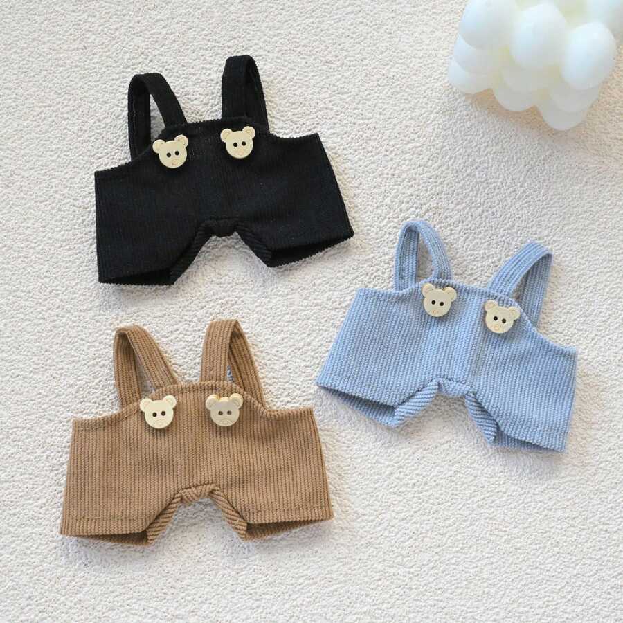 Labu 工作服套装（适用于 第 1/2 代）- 17 厘米牛仔背带套装，带乙烯基表面，适合布盒人偶和钥匙扣的可爱娃娃衣服，可调节肩带，是生日、节日、圣诞节礼物、圣诞节装饰的完美礼物 - 彩色 - 查看 1