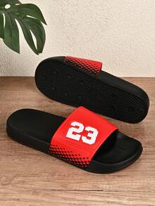 Plus Size 23# Men's Summer Slippers, Size 36-48, Outdoor Comfortable Casual Shoes, Lightweight Non-Slip House Slippers, Wear-Resistant Breathable Men's Sandals, Outdoor & Daily Wear (Asymmetric Pattern). The Soles Of These Slippers Are Made Of EVA Material. Do Not Expose Them To Direct Sunlight For A Long Time, Otherwise The Shoes Will Shrink. - Red - View 5