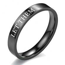 1pc Stainless Steel Motivational Ring - "Let Them" Engraved Ring, Gift For Sisters, Best Friends, Self-Worth Inspiration