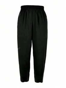 Vacation Casual Versatile Solid Color Elastic Waist Pants