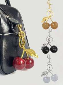 1 PC New Arrival Large Cherry Shaped Crystal Pendant, Keychain Pendant, School Supplies, Gifts For Family And Friends, Dating Gifts, Teacher Gifts, Souvenirs, Small Gifts, Back To School Teacher Accessories School Supplies Teacher Gifts Back To School Teacher Accessories Backpack Accessories Cherry Charm Valentines - Red - View 9