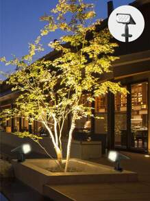 3pcs Solar Spotlight Multi-Functional Waterproof Decorative Lights With 7LED/2LED Automatic Switch, Suitable For Decorating Garden, Landscape, Rockery, Statue, Wall, Pathway