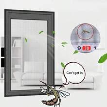1pc Summer Mosquito Net For Windows, Hook And Loop Self-Adhesive, Curtain Door Screen No Punching Whole Covered Window Mesh, Breathable And Transparent Mosquito Net, Suitable For Different Doors And Windows, No Punching, Self-Adhesive Installation, Removable And Easy To Clean
