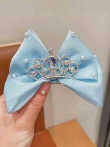 1pc Teen Pearl & Gem Stone Princess Crown Hair Clip, Cute & Sweet Hair Accessory For School, Travel, Vacation, Everyday Use - One Size Fits All - View 9