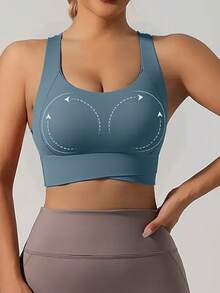 Áo tank top yoga, áo bra thể thao thoáng khí với chức năng giảm sốc và định hình, tạo đường cong lưng đẹp, phù hợp cho các bài tập thể dục mùa xuân. - Màu xanh lá cây đậm - Xem 8