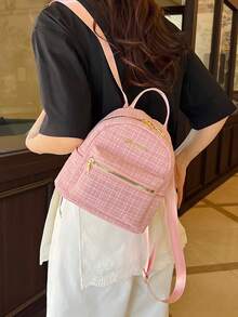 Nuevo bolso de mochila de mujer de uso dual, estilo casual y clásico, de material oxford - Rosa - Ver 5