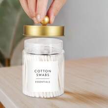 2/3/6pcs Qtip Holder Dispenser - 8 Oz Plastic Apothecary Jar Containers For Vanity Makeup Countertop Organizer Storage -Bathroom Canister Accessories Set For Cleaning Swab, Ball, Pads, Floss,For Holiday Beach, Bathroom Collection, Bedroom Collection, Large Capacity