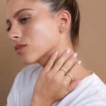 PAVOI Pendientes de Plata de Ley 925 Sólida Chapada en Oro de 14K con Circonita Cúbica y Parte Trasera Plana para Mujeres |   Pendiente de cartílago |   Joyería de perforación Helix |   Pequeños Pendientes de Botón para Mujeres - Oro rosa - Ver 4