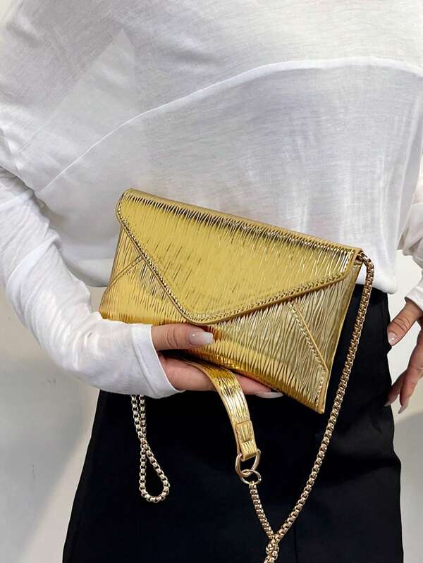 Women's Fashion Simple Versatile Shoulder Bag Chain Envelope Crossbody Bag