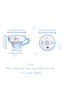 2pcs/1set Puppy Ceramic Mug With Saucer 8.4oz West Highland White Terrier Dog Embossed Cup Multipurpose Animal Themed Cup For Coffee Milk Juice For Dog Lovers Perfect Gift For Coffee & Tea Enthusiasts Birthday
