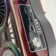 Caixa De Som Rádio Retrô Am Fm Bivolt Pen Drive Bluetooth RGB AD-3339 - Marrom - Visão 8