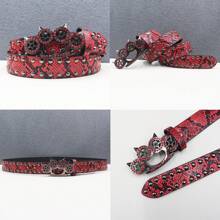 NEW Buckle Punk Rhinestone Rivet Belt Male Fashion Western Jeans Female Jeans Fashion Design Y2K Jeans Belt Fall, Autumn, Halloween Autumn-Winter Accessories,Suitable For Teens, Youth,Men,Casual, Outdoor, Athletic, Vacation, Graduation Gifts, Birthday, Daily Wear