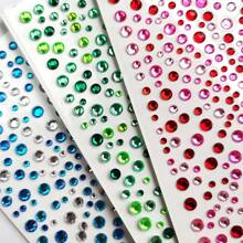 Nayiben 3 piezas de pegatinas de strass rosa, azul y verde, decoración de fiesta, pegatinas de maquillaje 3D para el cabello, la cara, las uñas, regalo de vuelta al colegio