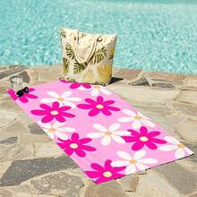 Telo da spiaggia extra large ad asciugatura ultra rapida in fibra ultrasottile, con stampa floreale, super morbido, anti-sabbia, altamente assorbente, leggero e portatile - adatto a spiagge, piscine, viaggi, regali di San Valentino, teli da yoga, adatto a teli da mare alla moda, tessuti ad asciugatura rapida, accessori estivi per la spiaggia e il bagno - Multicolore - Visualizzare 3