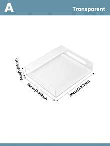1pc Premium Transparent Acrylic Tray, Fruit Plate, Hotel Or Home Use, Storage For Cosmetics - Clear - View 8