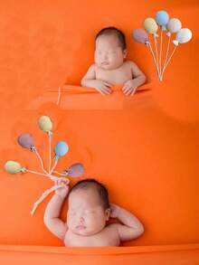 1 套新生儿摄影道具，吊床气球云装饰，用于摆姿势，新生儿摄影秋千主题婴儿洗礼复活节礼物，适合女孩/男孩