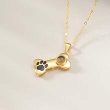 Cute Dog Bone Personalized Picture Projection Necklace, Custom Photo Dog Paw Jewelry For Pet Lover, Mother's Day Teacher Gift - Multicolor - View 5