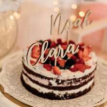 Topper personalizado de acrílico para tartas para el Día de la Madre, cumpleaños, boda, ceremonia de graduación - Nombre