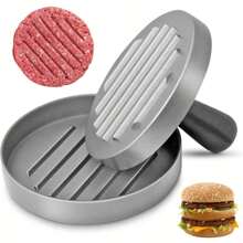 1 pièce Presse à hamburger antiadhésive en acier inoxydable - Outil parfait pour la mise en forme des hamburgers, facile à nettoyer, convient pour les garnitures de bœuf et de légumes, avec une surface rainurée pour des galettes grillées de manière uniforme