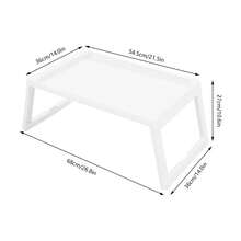YUNRUX 4x Bed Tray Tables White Plastic Bed Tray Table With Folding Legs - White - View 2