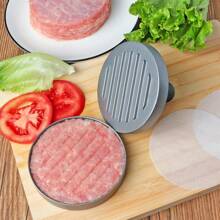1 pièce Presse à hamburger antiadhésive en acier inoxydable - Outil parfait pour la mise en forme des hamburgers, facile à nettoyer, convient pour les garnitures de bœuf et de légumes, avec une surface rainurée pour des galettes grillées de manière uniforme