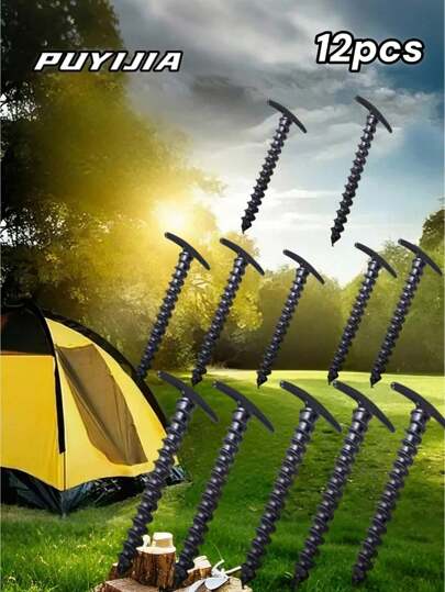 Łączniki śrubowe do kempingów i wędrówek pieszych – odporne na słońce i korozję, łatwe w użyciu śledzie wspinaczkowe, ergonomiczny uchwyt, idealne do wędrówek pieszych, zadaszeń i namiotów zewnętrznych, mocowanie stojaków zewnętrznych, aluminiowy napinacz do linek odciągowych – łatwy montaż namiotu, klamra ze stopu aluminium do linki spadochronowej do kempingu na świeżym powietrzu.