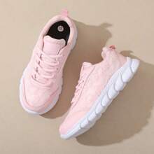 1 Par de Zapatillas Casuales con Malla Transpirable para Mujer, Zapatillas de Correr Ligeras con Cordones, Aptas para Todas las Estaciones