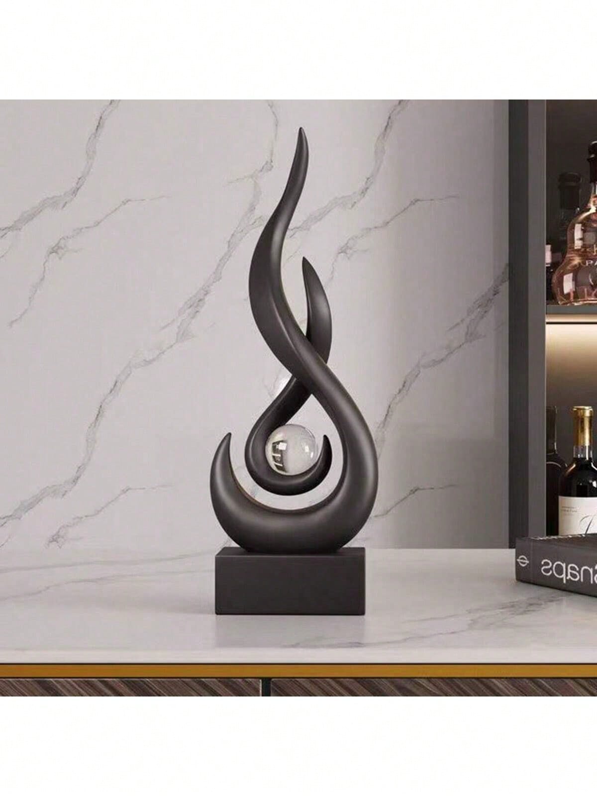 قطعة واحدة ، تمثال اللهب التجريدي ديكور فني حديث ل...