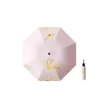 1 pieza Paraguas elegante y compacto de resina negra, resistente al viento y de doble uso contra el sol y la lluvia para mujer, regalo de verano para refrescarse, playa y viaje