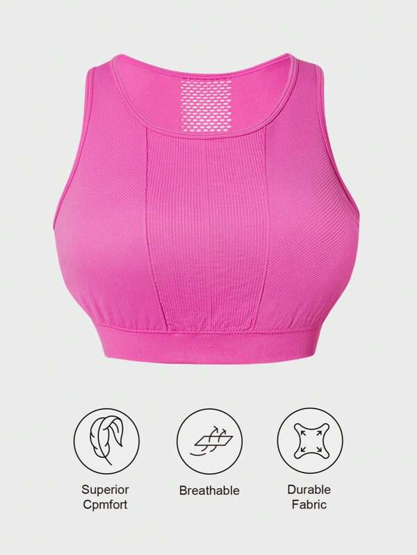 Plus Size Women High Support Comfortable Hollow Breathable Easy On/Off Sports Bra