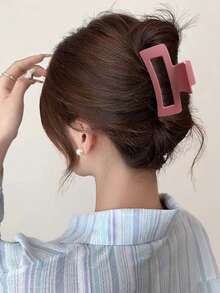 6 件女士彩色简约方形发夹，适合日常使用和礼物发夹爪夹发夹发夹发夹发夹发夹发夹秋冬发饰女士度假装女士 - 彩色 - 查看 2