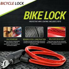 1pc Bicycle Lock With Key, Blue, Green, And Red Similar To Bicycle Cable Lock, Used To Protect Your Bicycle Accessories, Length 60cm/23.6 Inches