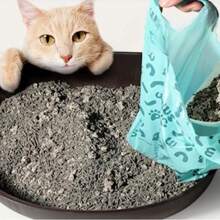 Bolsas para desechos de gato, bolsas para arena de gato con asa, 180 unidades, a base de almidón de maíz, extra gruesas y a prueba de fugas para recoger excrementos de mascotas
