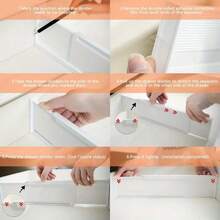 8pcs Adjustable Plastic Kitchen Drawer Dividers, Suitable For Cosmetics, Clothing, Bedroom, Bathroom, Fridge And Office Storage, Height 3.35 Inch, Comes With Reusable Adhesive Strips - 彩色 - 查看 3