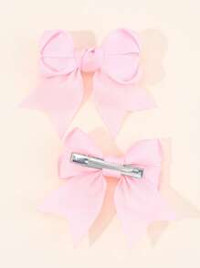 2 peças Laços de Cabelo para Meninas, Clipes de Laço de Cabelo com Desenho de Coração, Fita de Cetim Lisa Clipes de Jacaré, Acessórios de Cabelo Elegantes Anti-Deslizantes para Uso Diário, Festas, Aniversário (Rosa/Amarelo/Azul/Vermelho-Rosa)