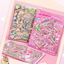 Set da 12 fogli di adesivi per miniature, include adesivi 3D per casette in miniatura fai-da-te, adesivi per animali domestici, 6 fogli di biglietti con scene, e 2 fogli di immagini di riferimento, ideale per scrapbooking, forniture scolastiche, back to school