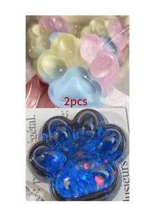 1 Peça/2 Peças Brinquedo de Alívio de Estresse de Garra de Gato Céu Estrelado de Alta Qualidade, Bola de Massa de Silicone para Apertar, Brinquedo Sensorial Fidget, Garra de Gato Melancia/Garra de Gato Uva/Garra de Gato Radiante/Garra de Gato Tricolor