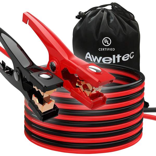 AWELTEC Jumper Cables For Car, UL-Listed 8 Gauge 12 Feet Heavy Duty Booster Cables With Carry Bag (8AWG X 12Ft)