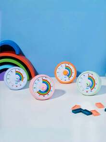 Visual Timer For Kids, 60-Minute Countdown Timer For Classroom Office Kitchen, Desk Timer Kids Time Management Tools With Silent Operation, Pomodoro Timer Rainbow Pattern - Multicolor - View 6