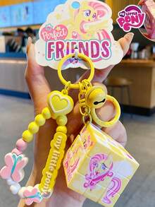 1 件我的小马驹（暮光闪闪、云宝破折号、萍琪派）动漫周边魔方钥匙扣吊坠，Ins 风格装饰，适合作为送给朋友、家人、同事的礼物，可用作背包、钥匙，全年适用