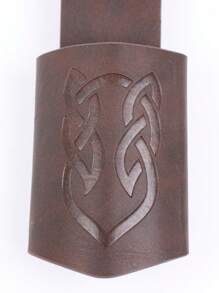 1PC Medieval PU Leather Sword Frog Scabbard Vintage Viking Renaissance Holster Cosplay Costume Accessories (Sword NOT Included)